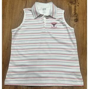 Adidas Women’s Multicolor Stripes Golf Sleeveless Polo Climacool Size Large
